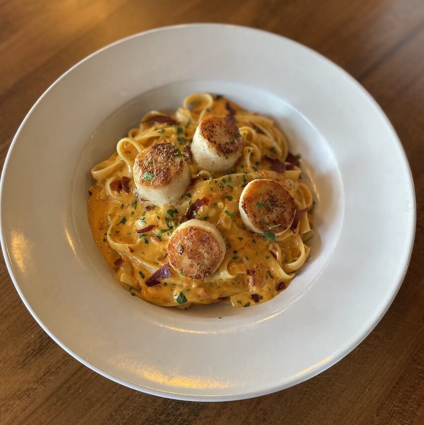 scallops over noodles